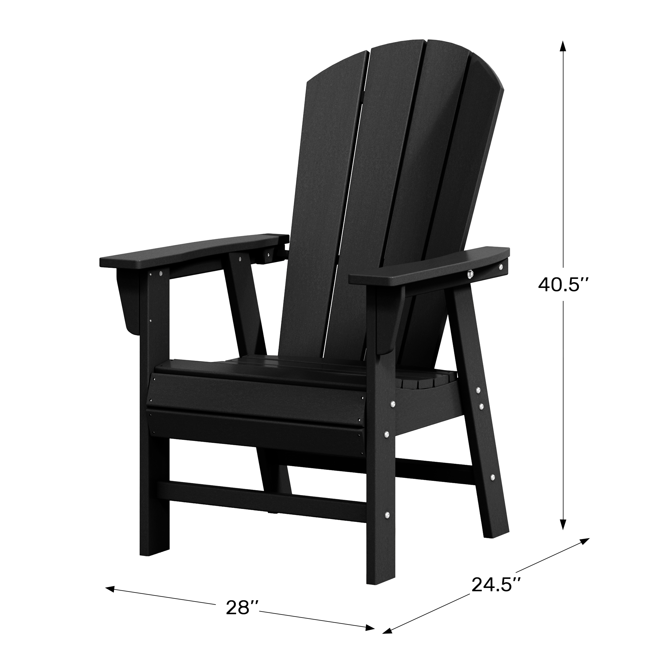 Outdoor Patio HDPE Plastic Adirondack Dining ChairWWT Spec Image