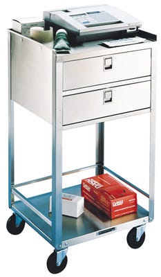 Utility Cart, 2 drawers, 2 shelves, carrying capacity 200 lbs. 16-3/4" x 18-3/4"x 35"