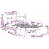 Bedframe met hoofdeinde Bruin 135 x 190 cm Massief grenenhout image 10