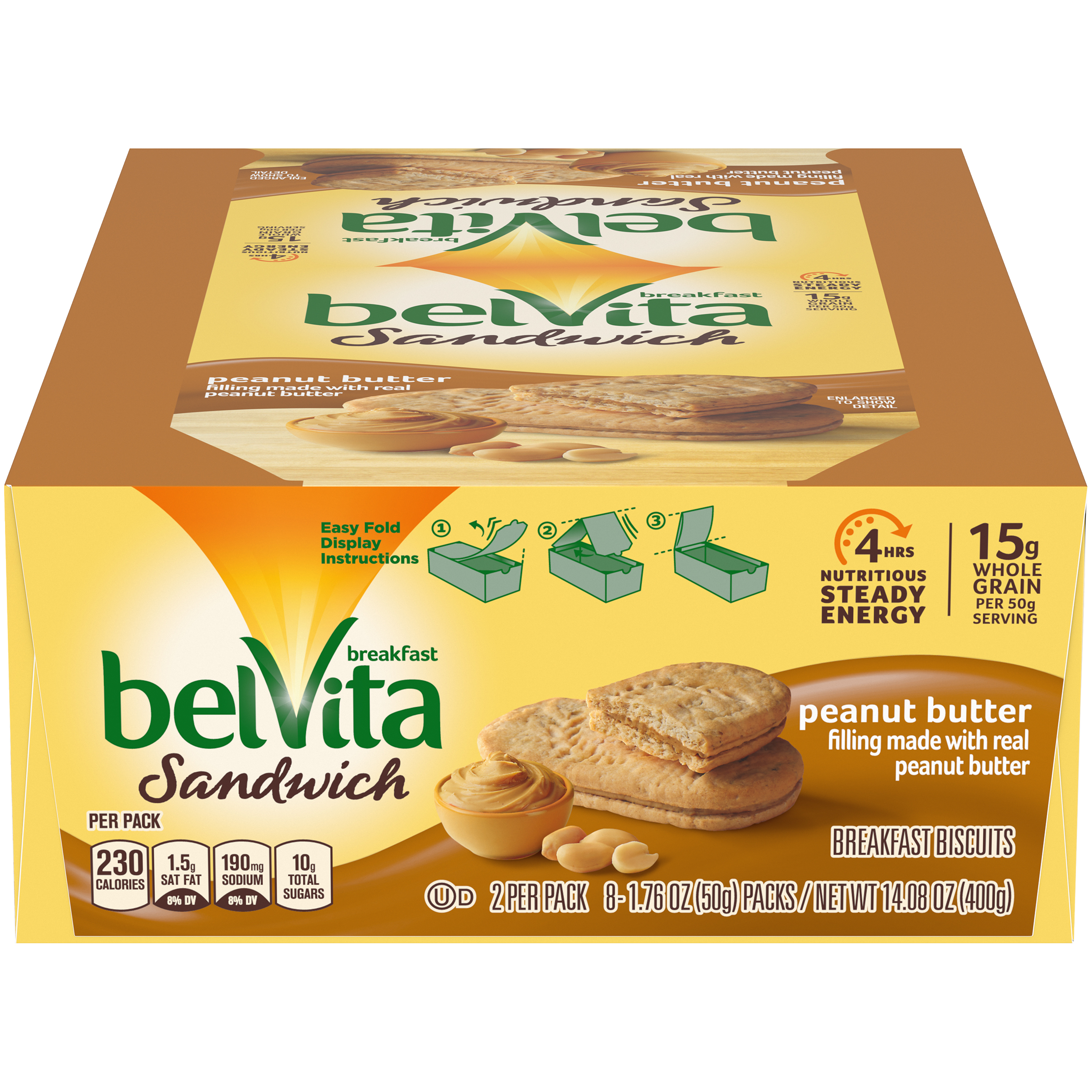 belVita Sandwich Peanut Butter Breakfast Biscuits 64/1.76OZ