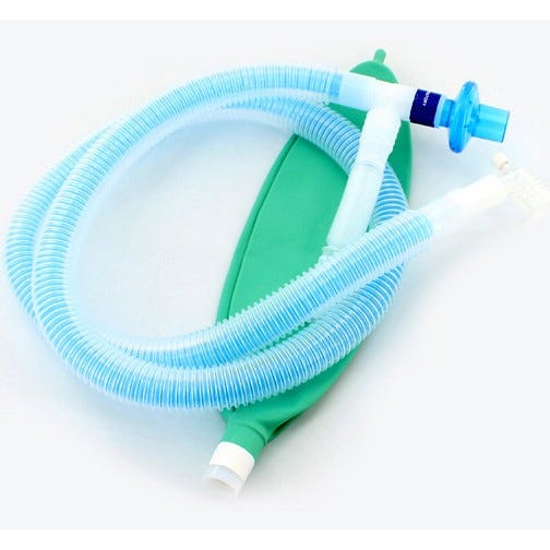 Anesthesia Breathing Circuit, Adult, 60", 3 Liter Breathing Bag, Single Limb - 15/Case