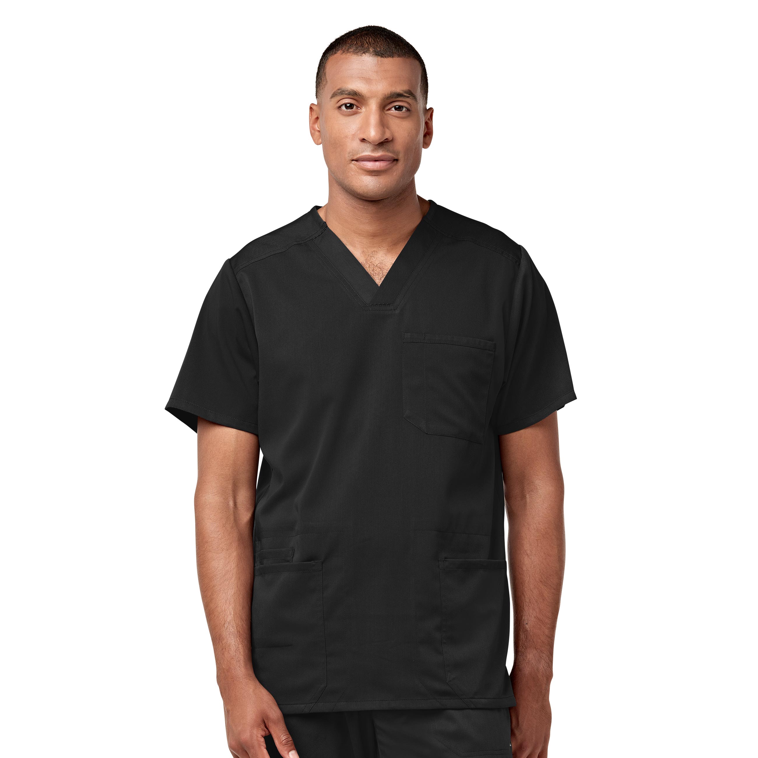 PRO Men&#8216;s Multi-Pocket V-Neck Scrub Top-Wonder Wink