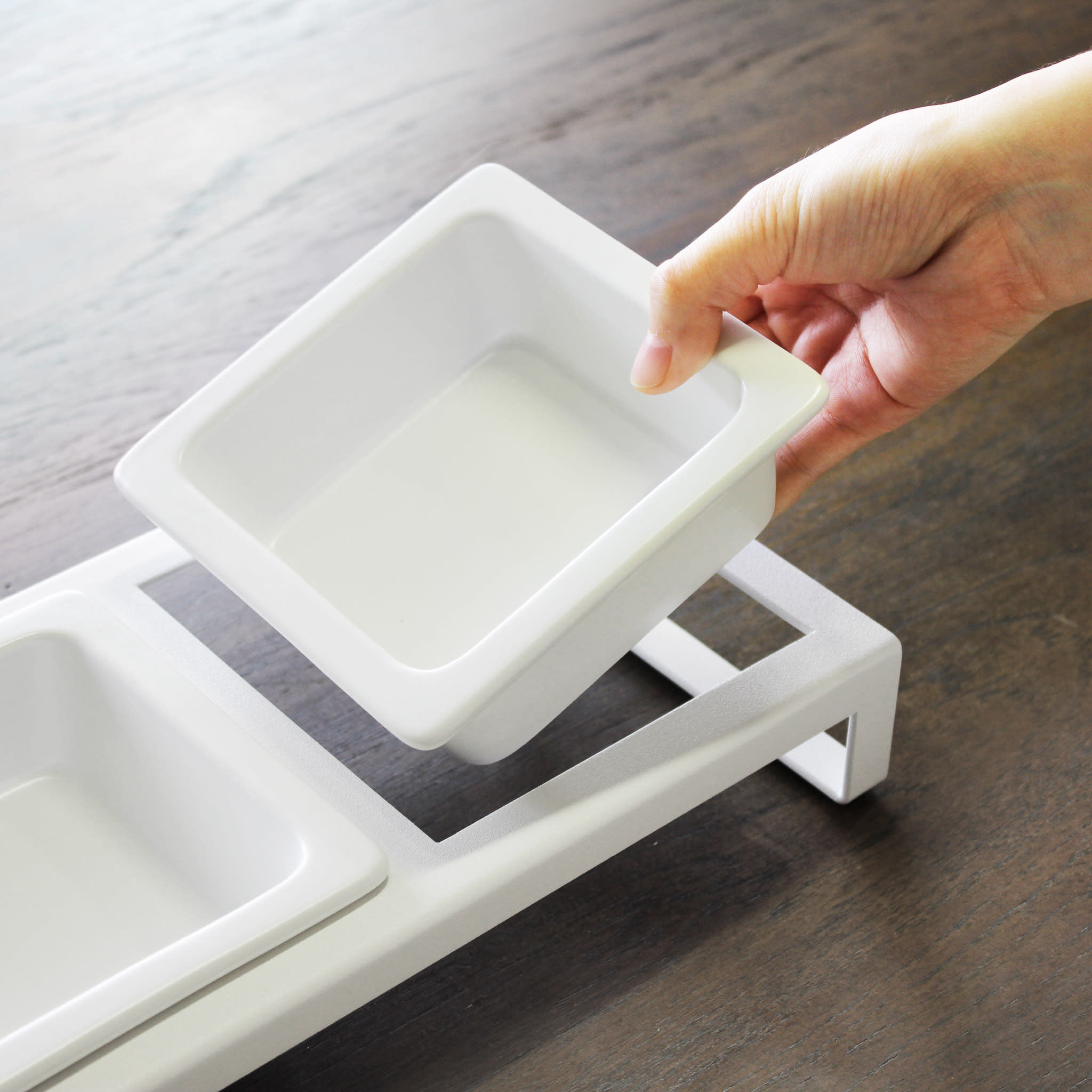 Pet Food Bowls with Stand : Easy Cleaning