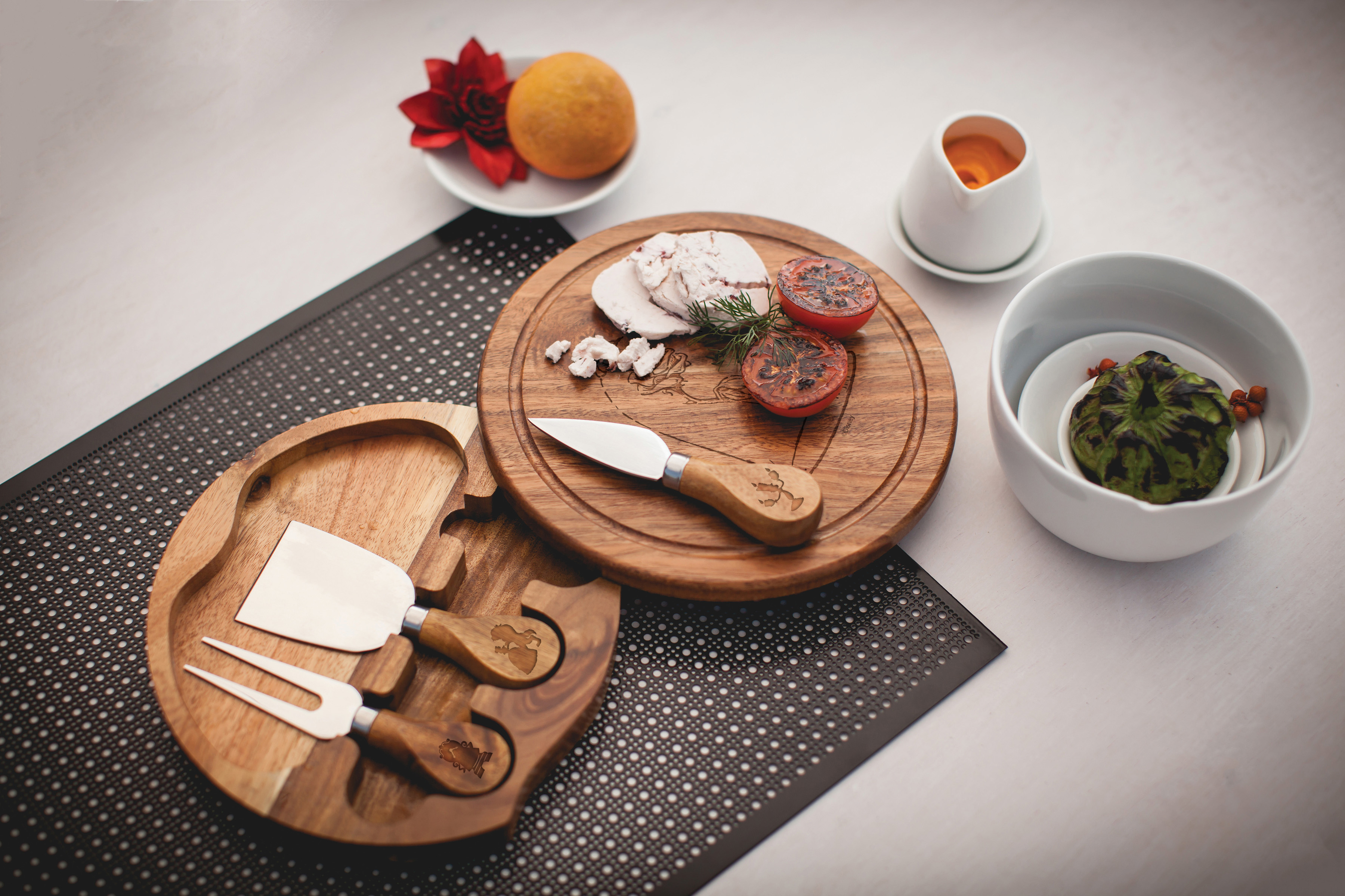 Beauty & the Beast - Acacia Brie Cheese Cutting Board & Tools Set