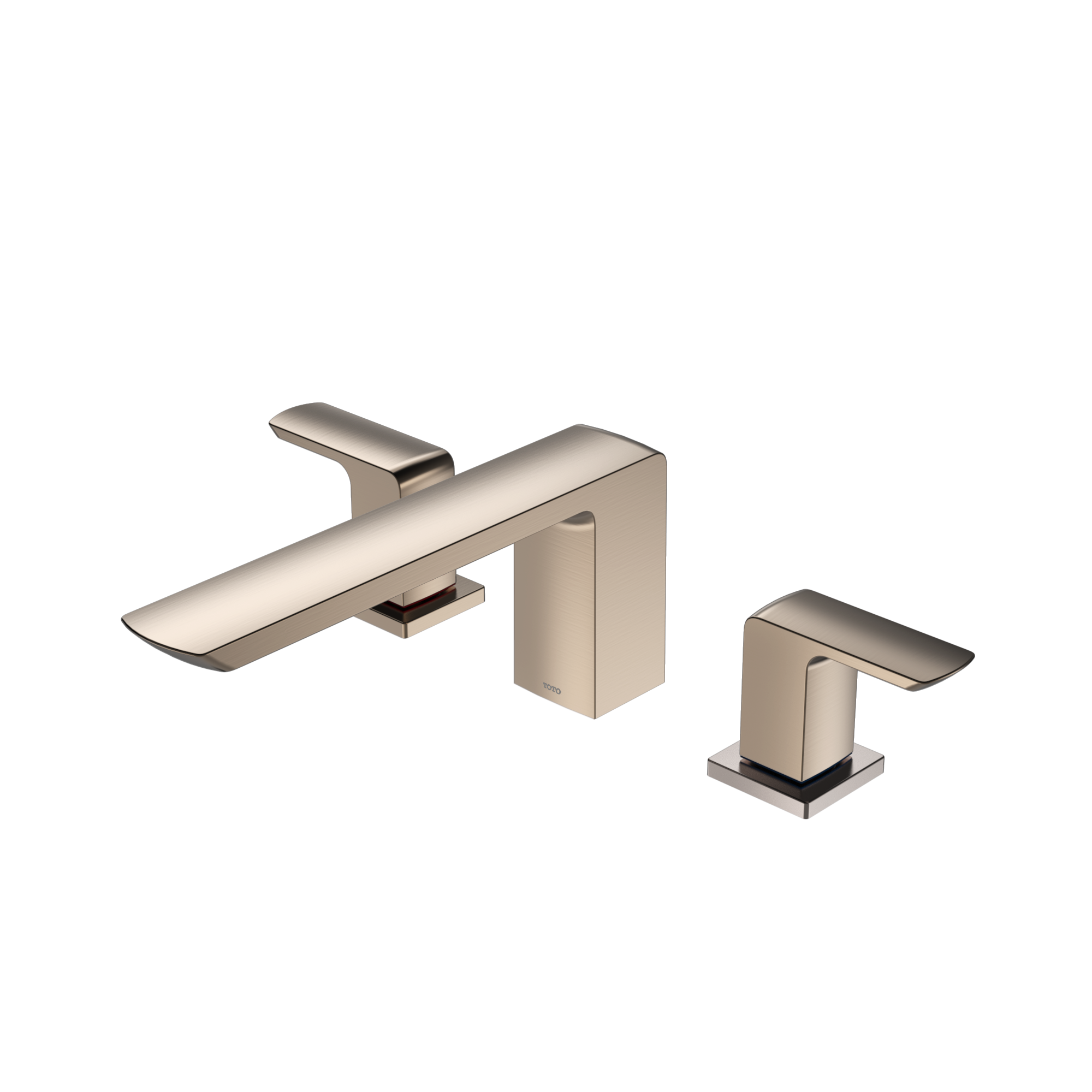 TOTO GR Two-Handle Deck-Mount Roman Tub Filler Trim, Brushed Nickel, Brass, TBG02201U#BN