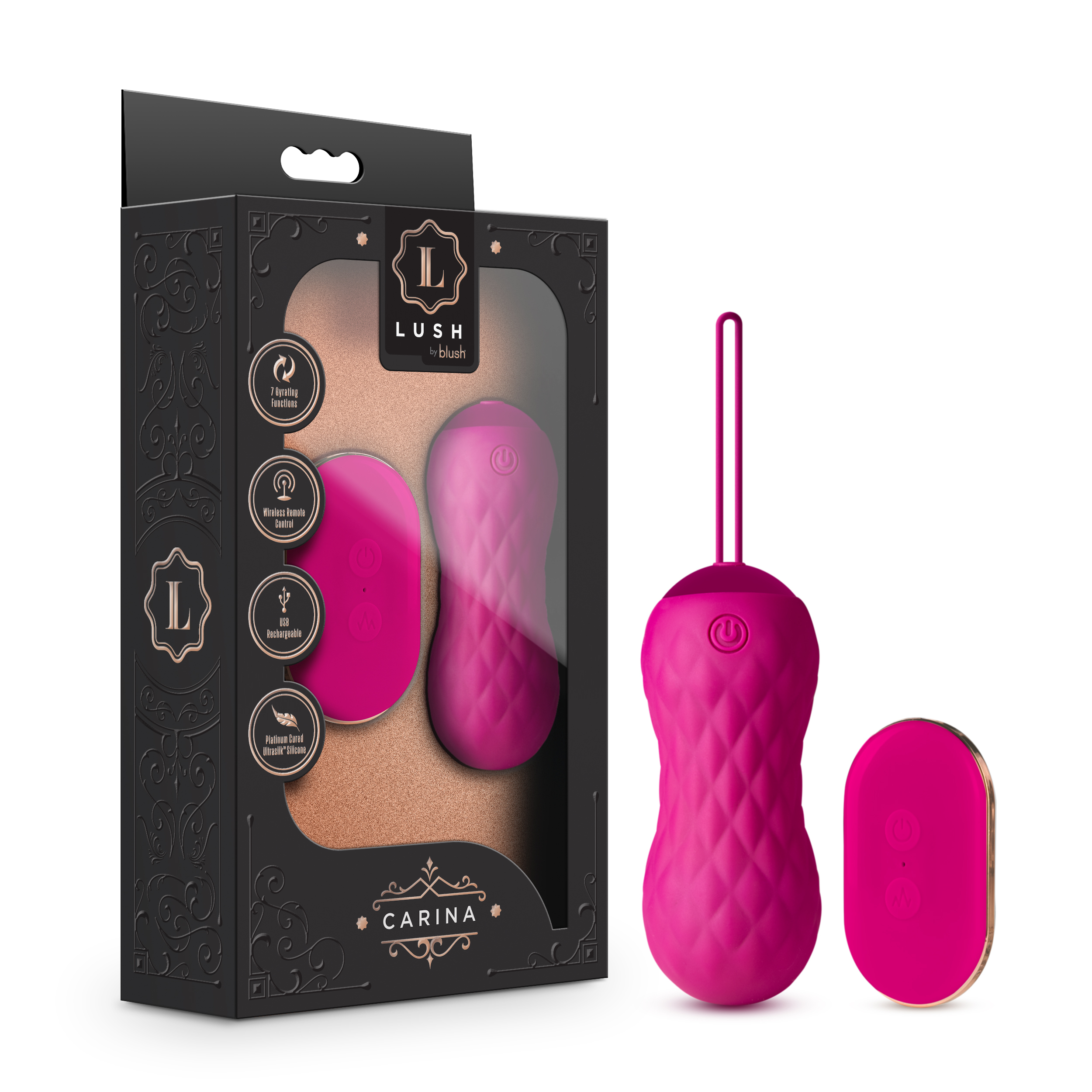 Blush Lush Carina Velvet Vibrating Rechargeable Remote Control Kegel