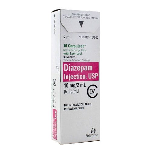Diazepam 5mg/ml 2ml Luer Lock CarpujectÂ® - 10/Box