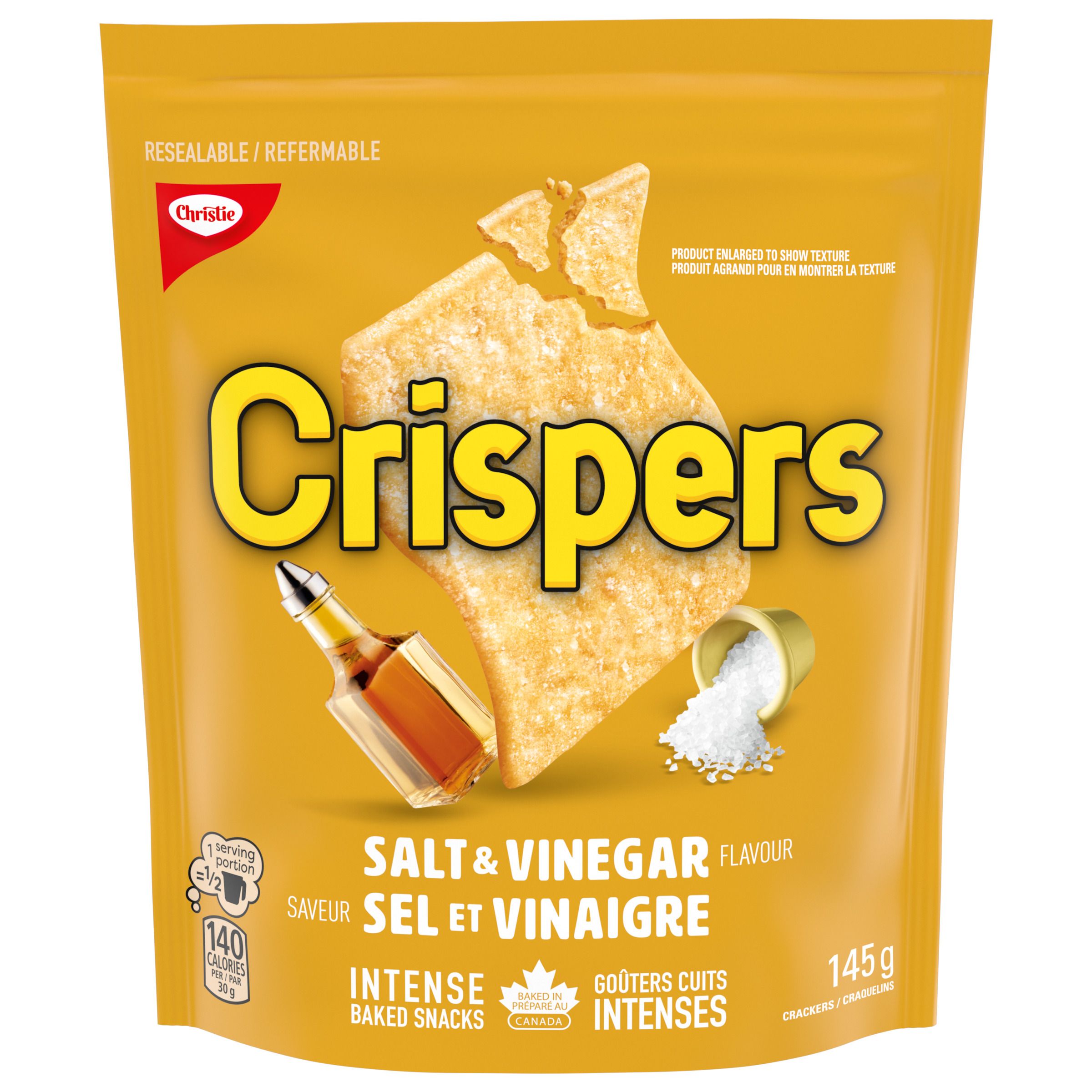 Crispers Salt &Vinegar  Cracker Snacks, 145G-thumbnail-0