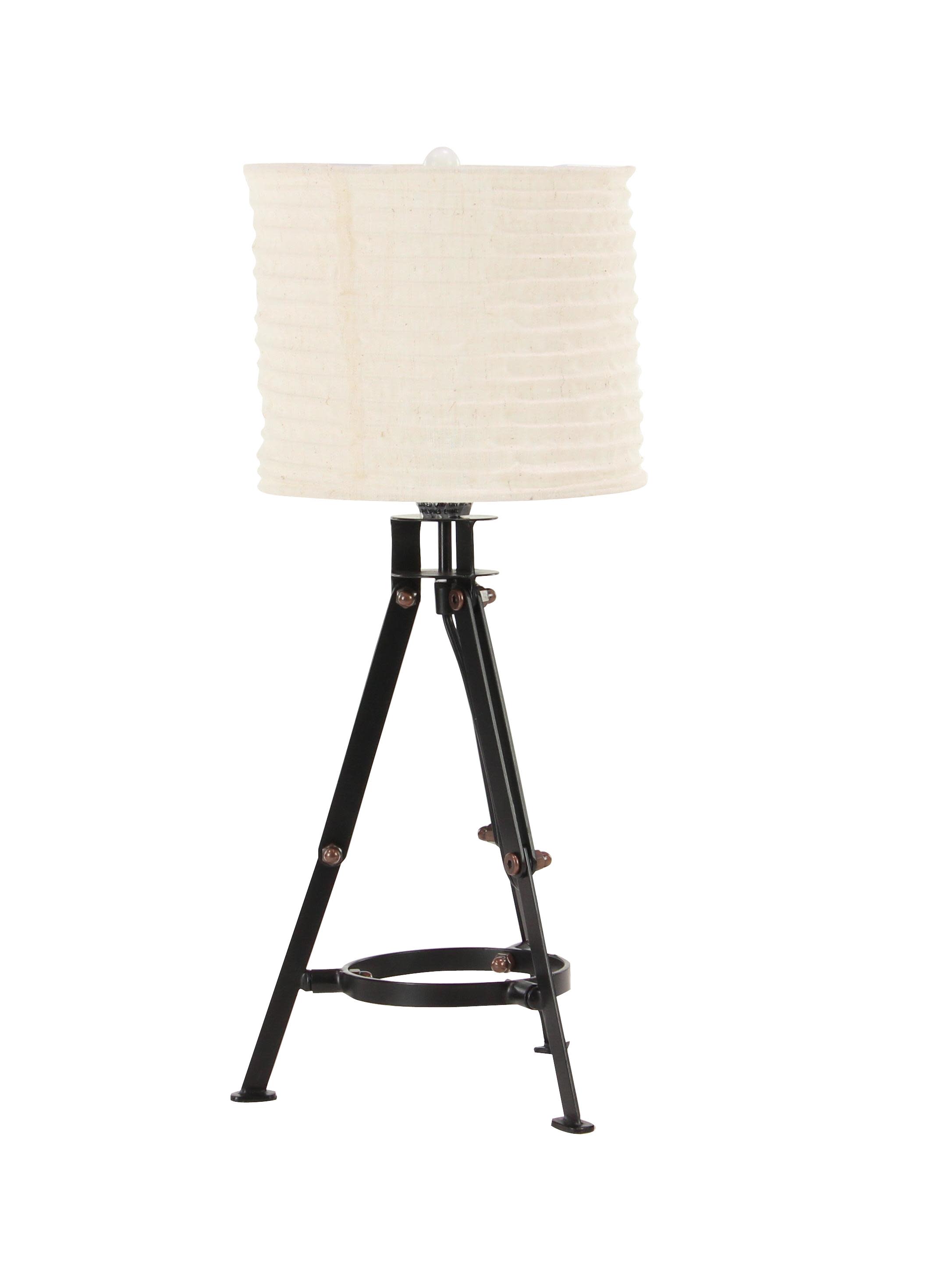 Black Metal  Room Table Lamp, 10" x 10" x 25"