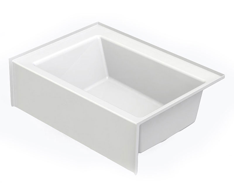 6042SMINM AFR 60 x 42 AcrylX Alcove Right-Hand Drain Bathtub in White view 2