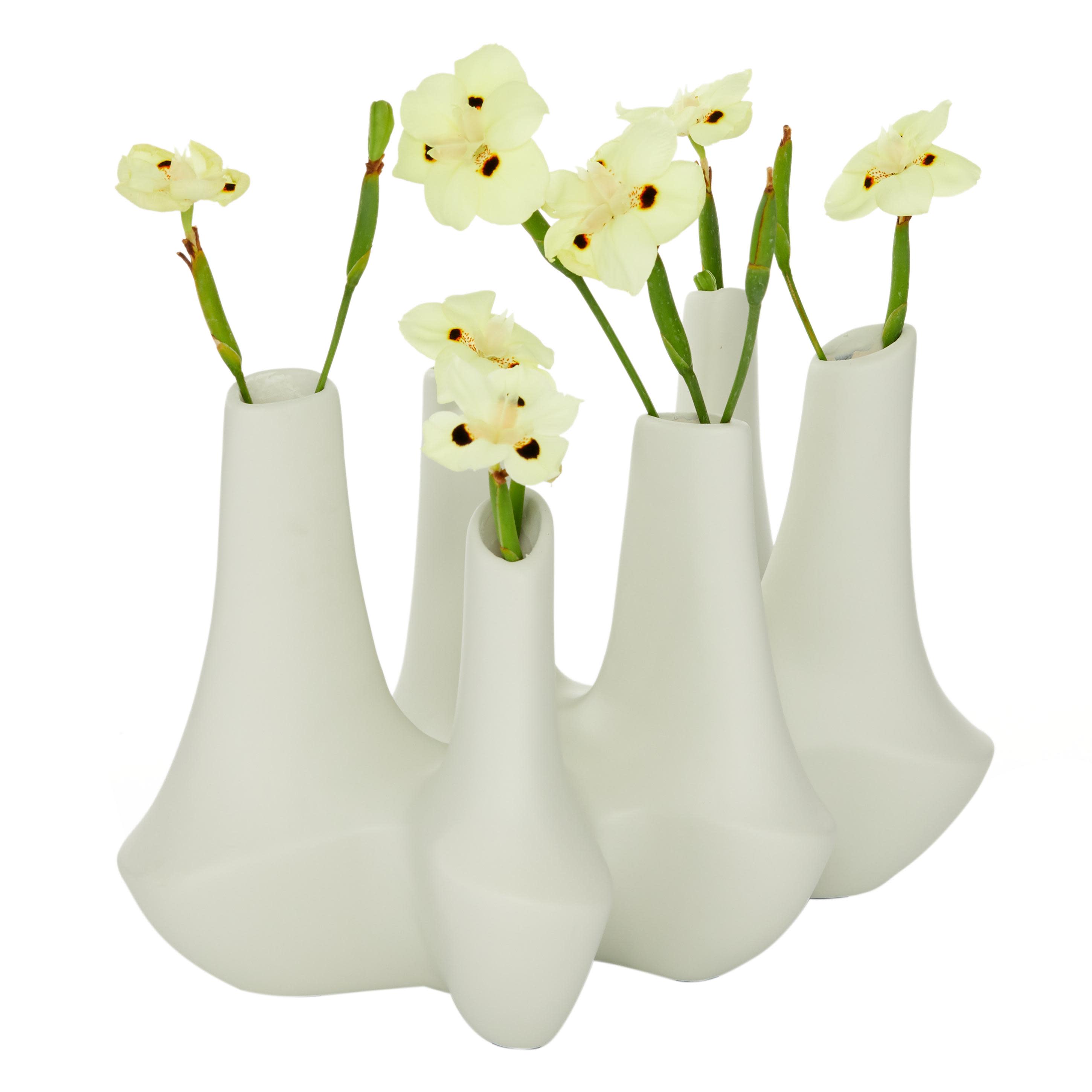 White Ceramic  Vase, 12" x 7" x 8"