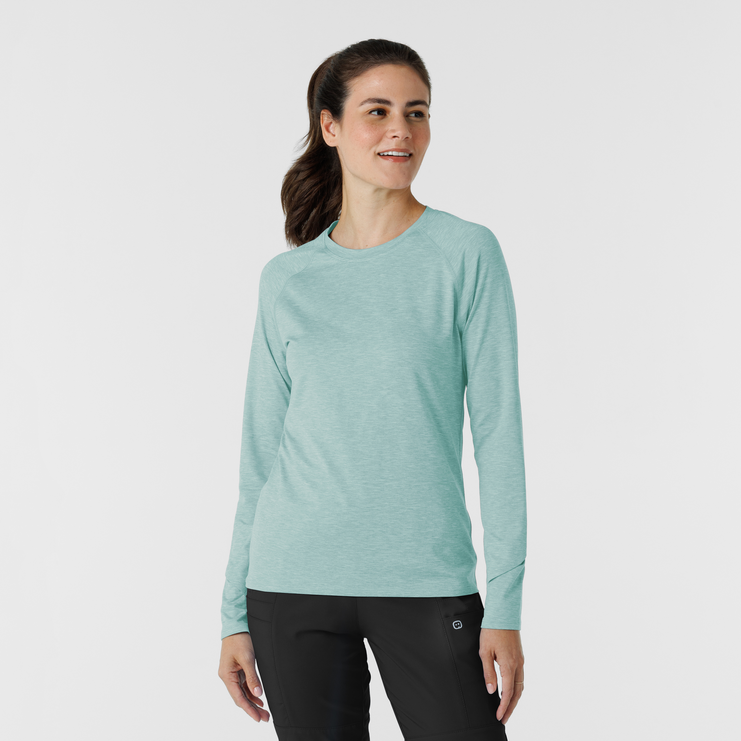 Women&#39;s Watch Window Long Sleeve Underscrub Top-Wonder Wink