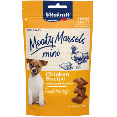 Image of Vitakraft Meaty Morsels Mini Dog Treat, Chicken Recipe with Sweet Potatoes, 1.69 oz