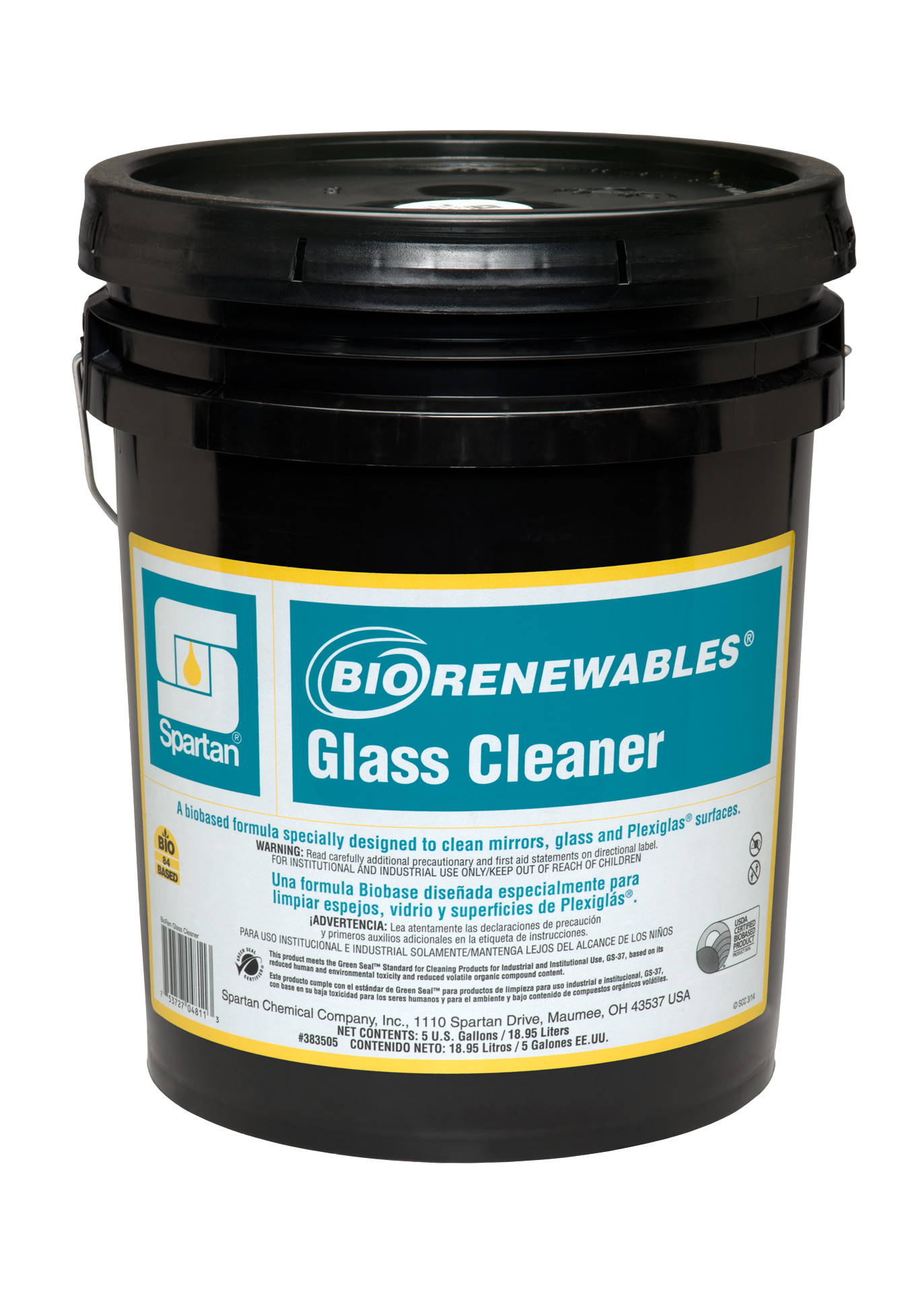 Spartan Chemical Company BioRenewables Glass Cleaner, 5 GAL PAIL