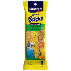 Image of Vitakraft Crunch Sticks Parakeet Treat Vrty Pk Orange/Egg/Banana-3 Sticks