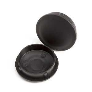 Plastic Snap-OnHub Cap, Black, 10 Pack