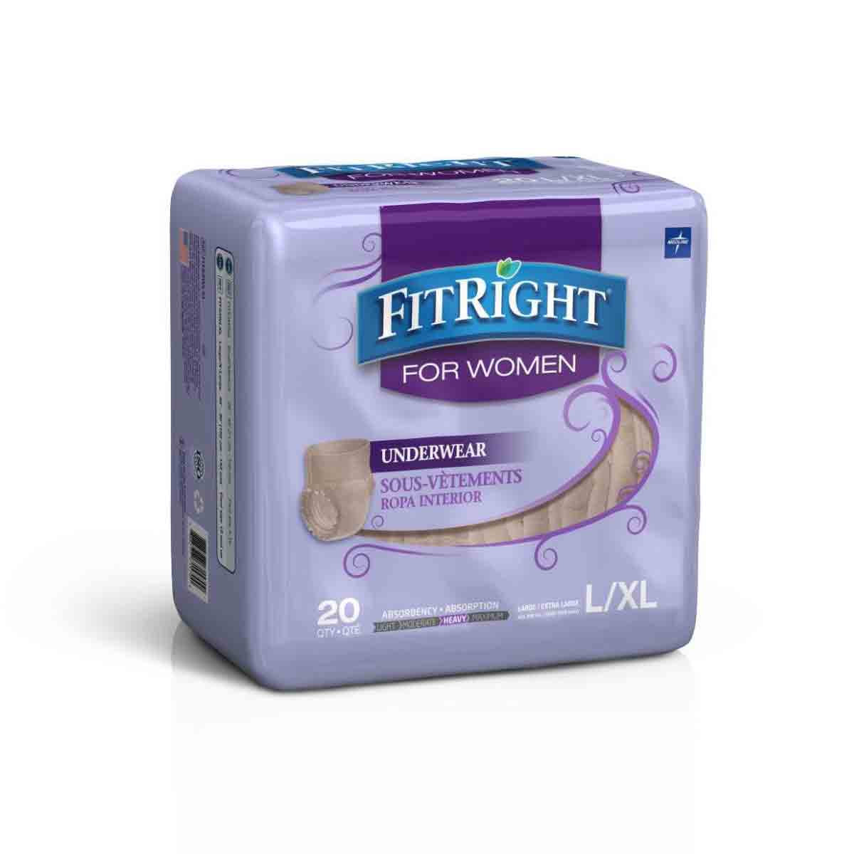 FitRight Ultra Underwear for Women Large/Extra Large - 80/Case