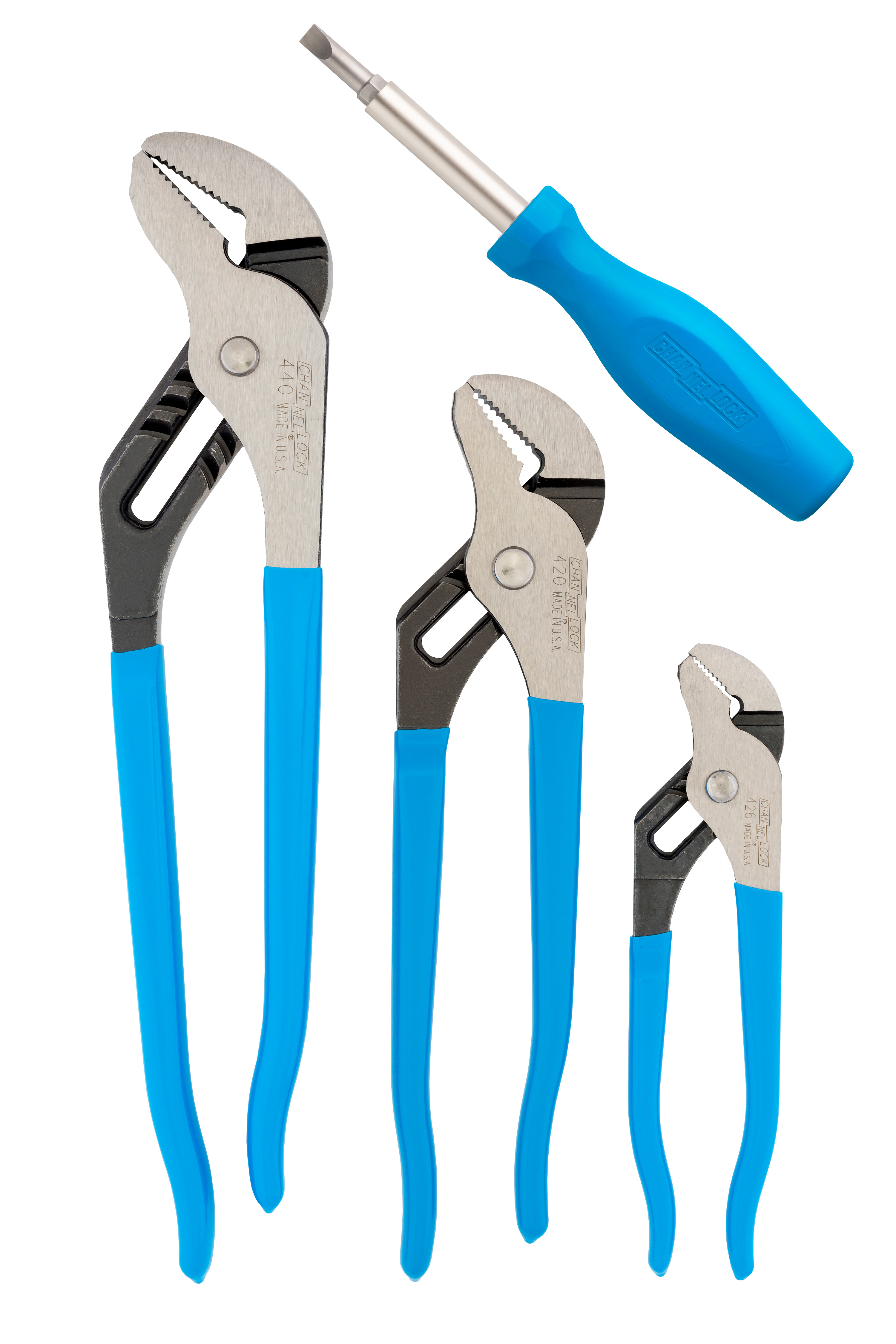 GS-3SH 3pc Tongue & Groove Pliers Set with 6in1 Professional Driver