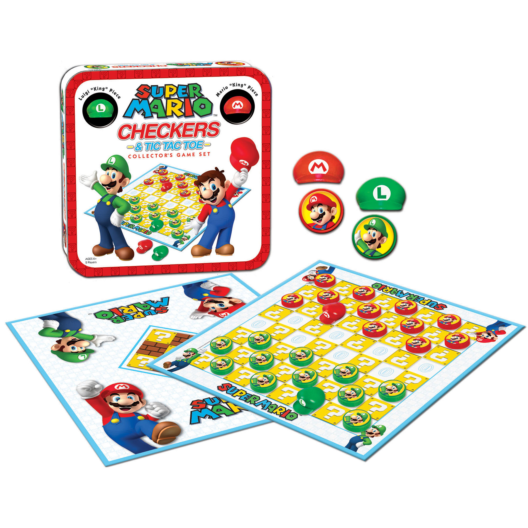 USAopoly Super Mario Checkers & Tic Tac Toe Collector's Game Set