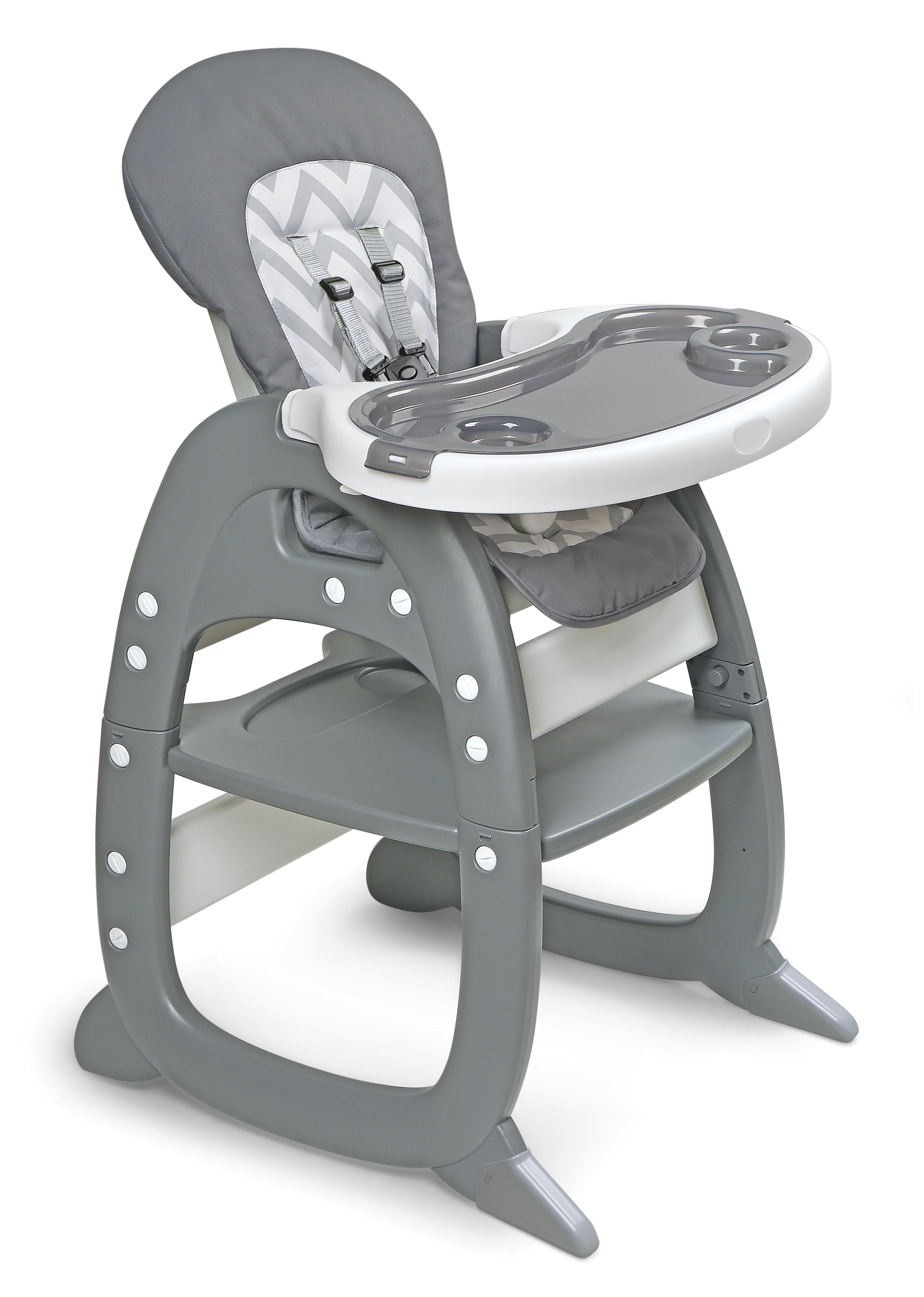 Envee II Baby High Chair with Playtable Conversion - Gray/Chevron