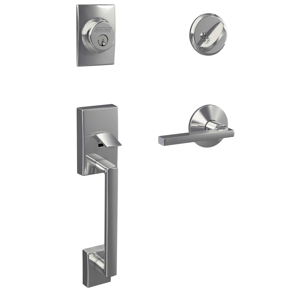 Custom Single Cylinder Handleset and Latitude Lever with Kinsler Trim