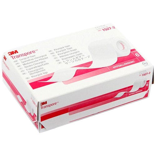 Transpore™ Surgical Tape, Transparent Plastic, 2" x 10 yds - 6/Box
