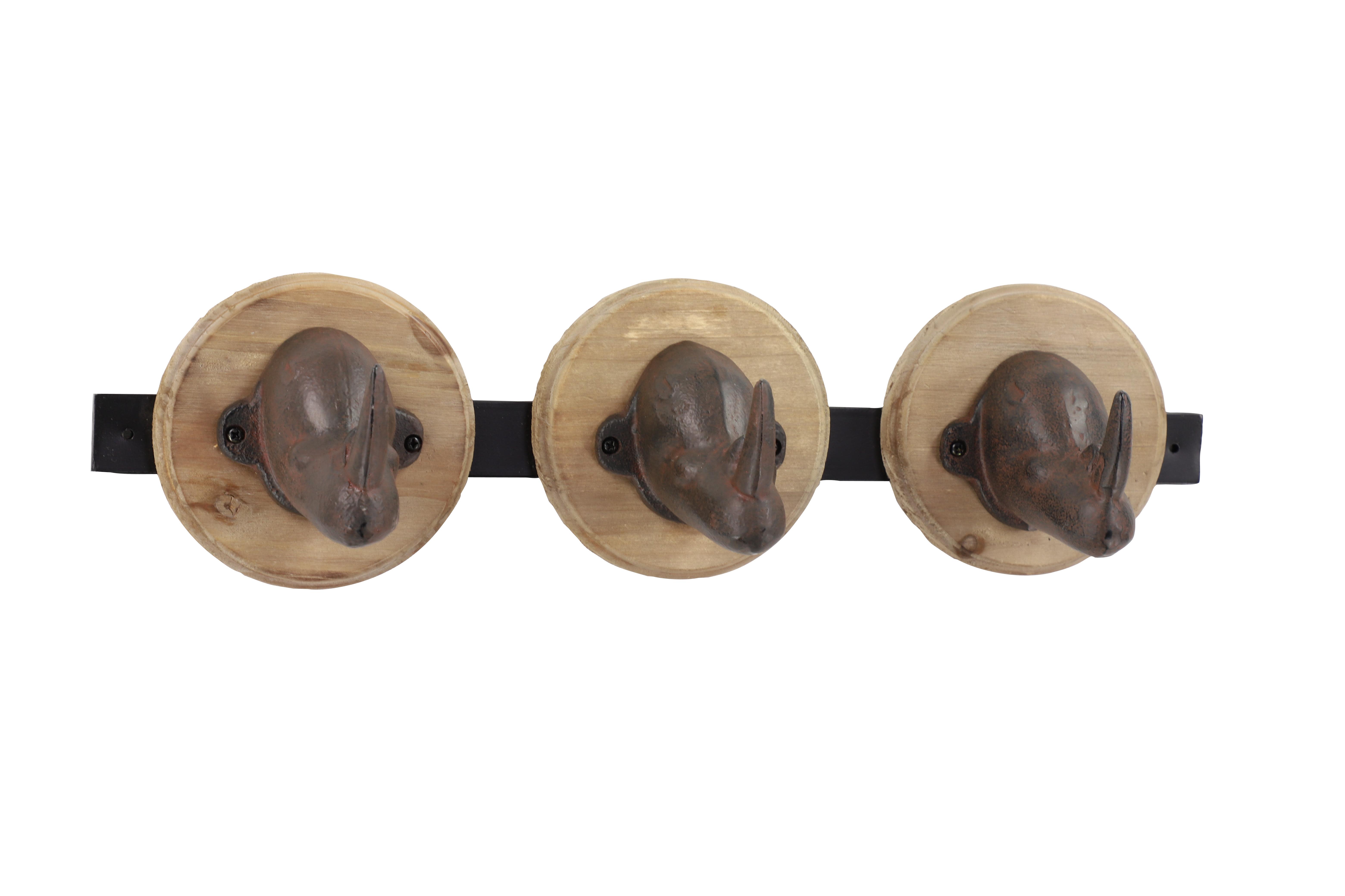 Brown Metal  Wall Hook, 19" x 5" x 5"