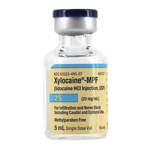 Xylocaine®-MPF 2% 20mg/ml Single Dose Vial - 25/Box