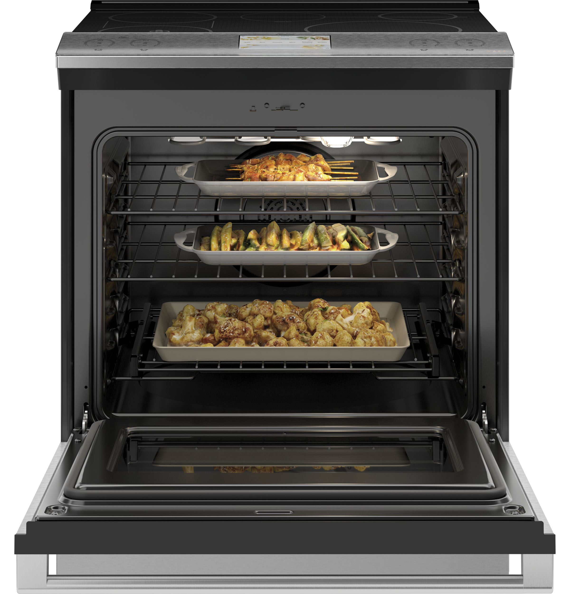 Café™ 30" Platinum Glass Slide in Induction Range view 4