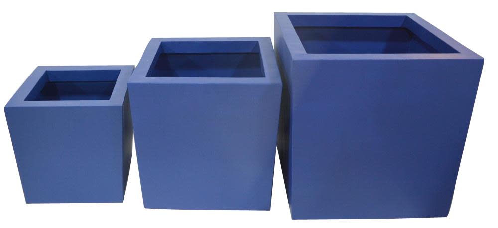 Blue Metal  Planter, Set of 3 24", 20", 16"H