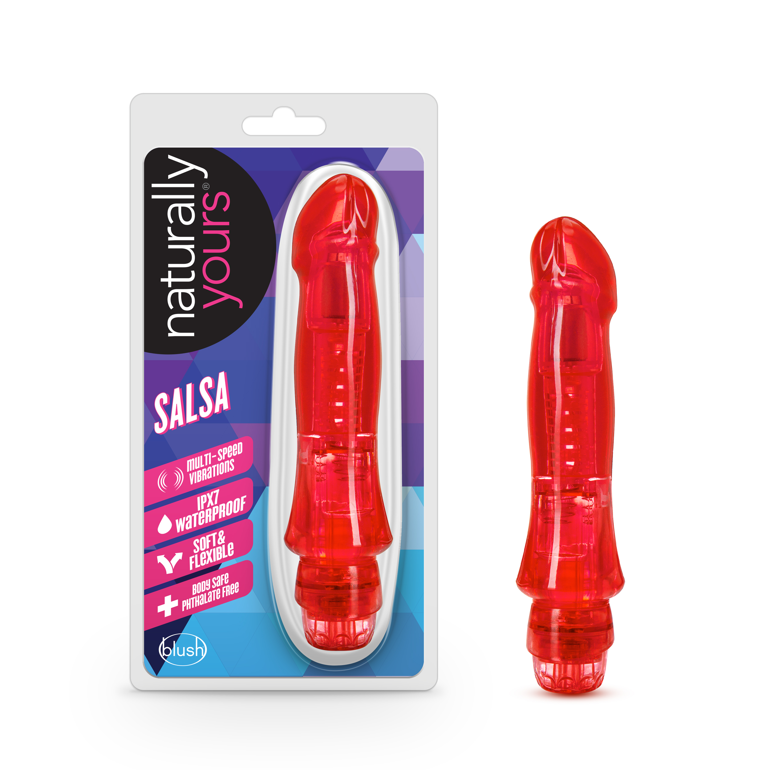 Blush Naturally Yours Salsa Red 6.75-Inch Vibrator