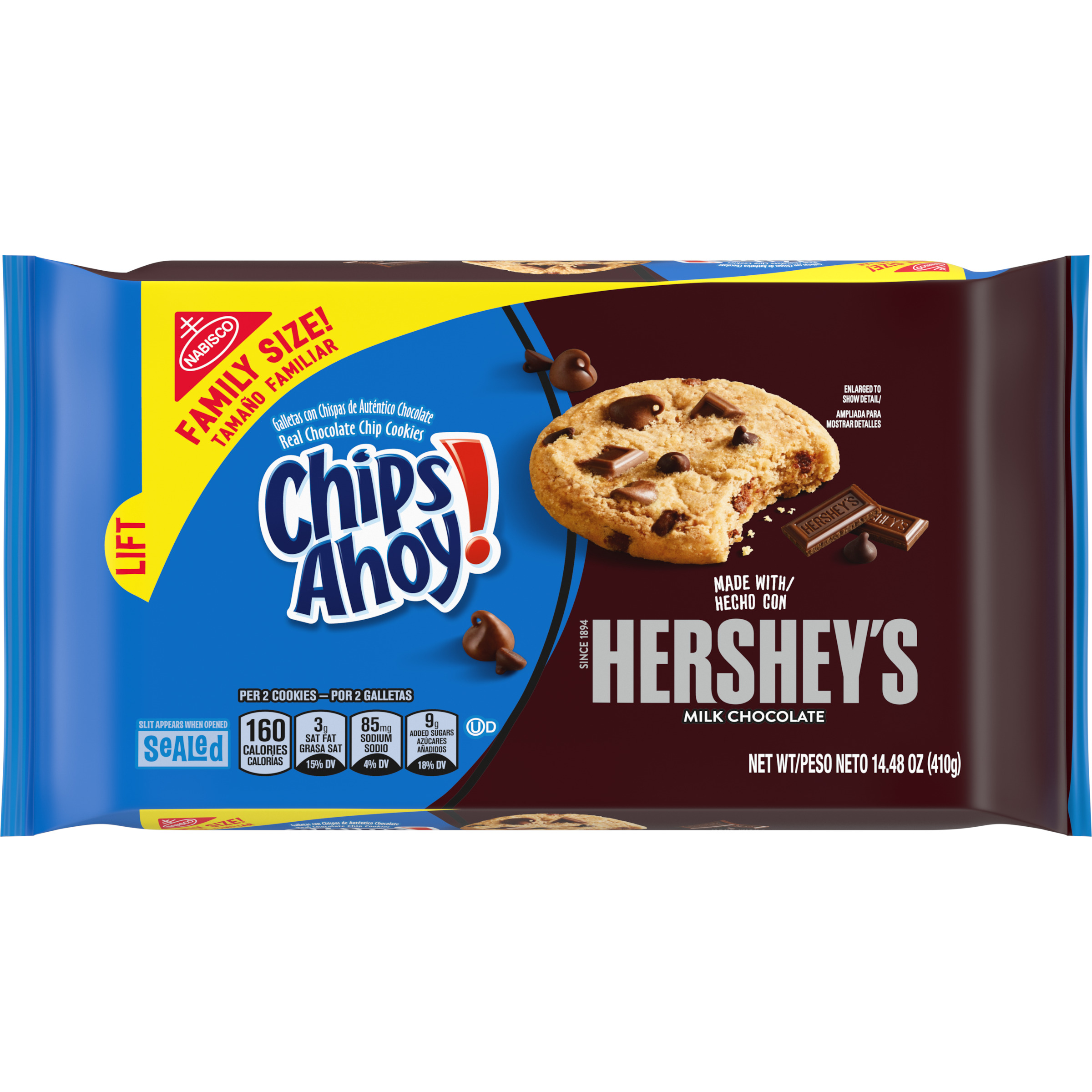 CHIPS AHOY! Hershey's Milk Chocolate Chip Cookies, Family Size, 14.48 oz-thumbnail-3