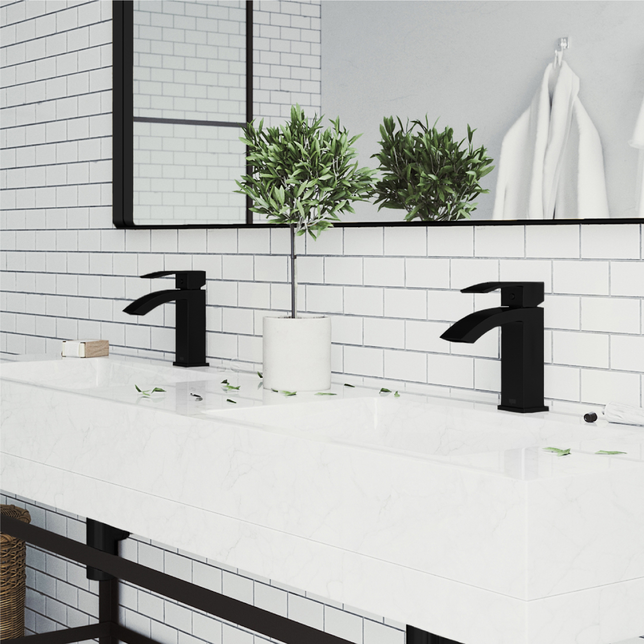 VIGO Satro Single Handle SingleHole Bathroom Faucet in Matte Black