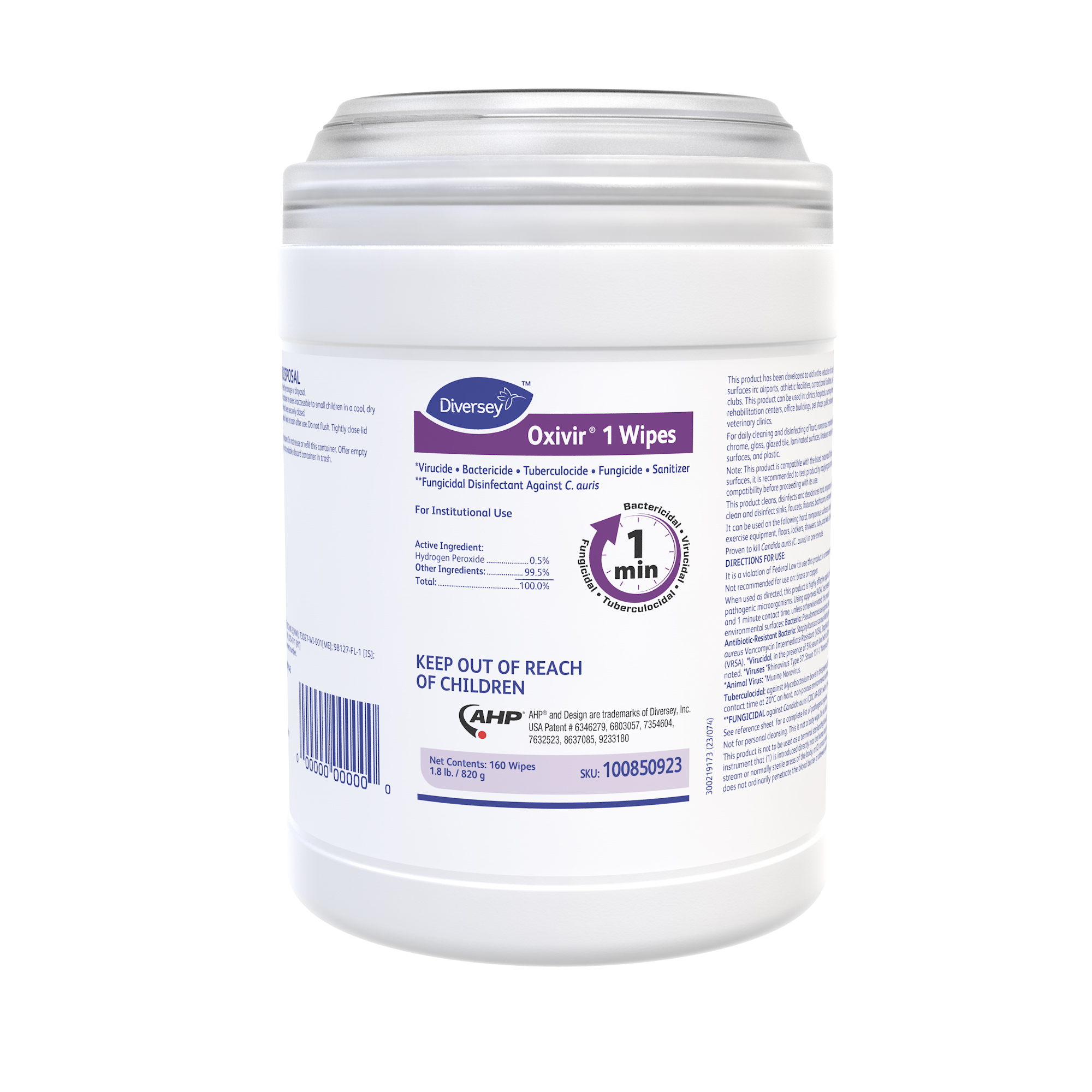 100850923 Oxivir 1 Wipes 12/160ct Disinfectant Cleaner