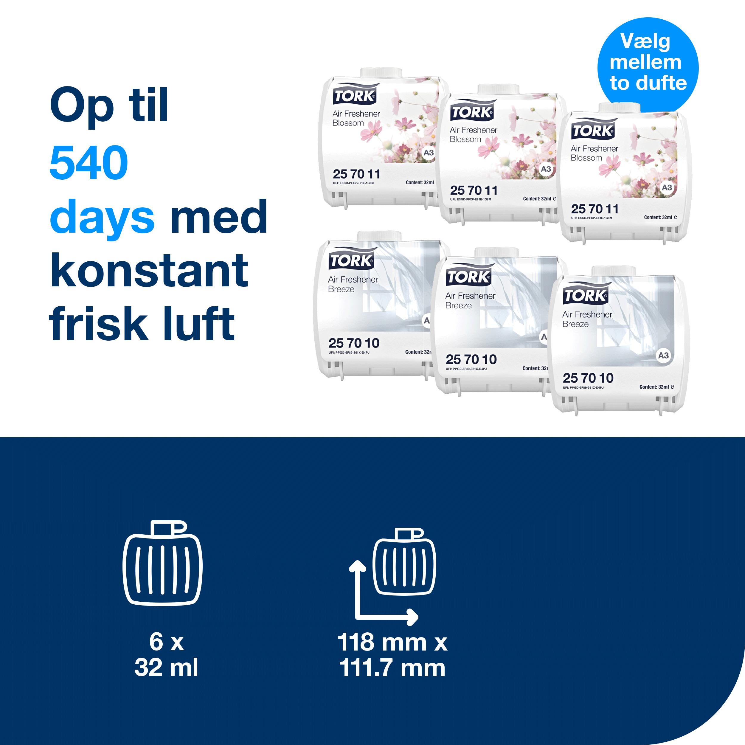 Luftfrisker, Breeze og Blomst, Refill, 6x32 ml, Tork Constant A3