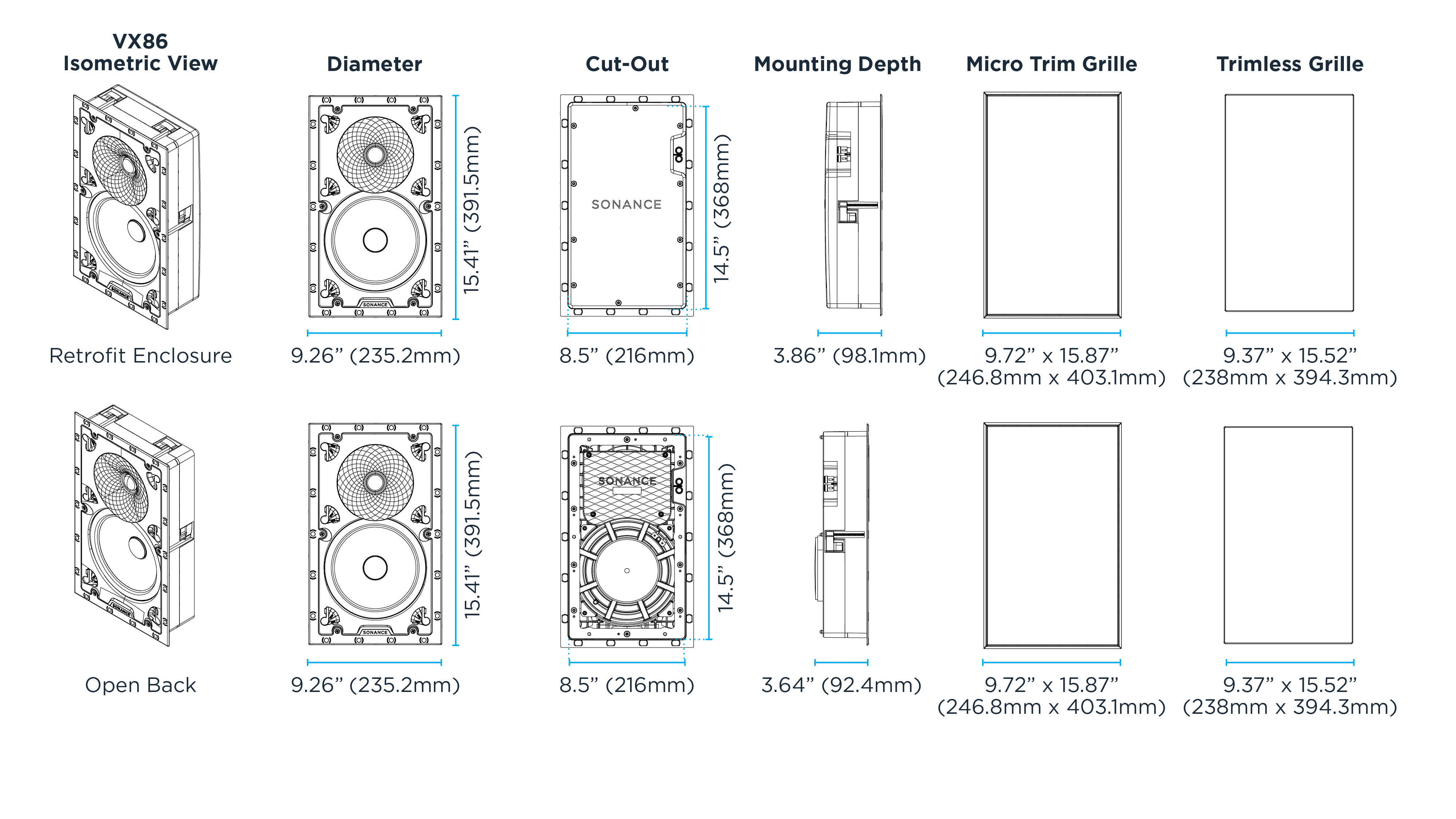 VX86 Dimensional Drawings