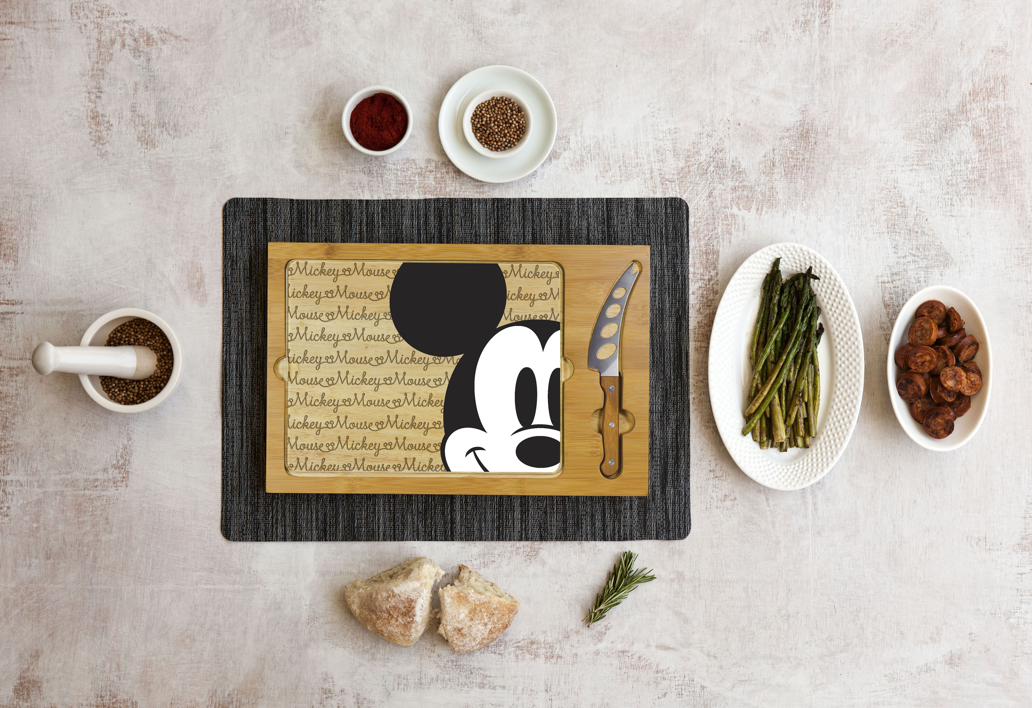 Mickey Mouse - Icon Glass Top Cutting Board & Knife Set