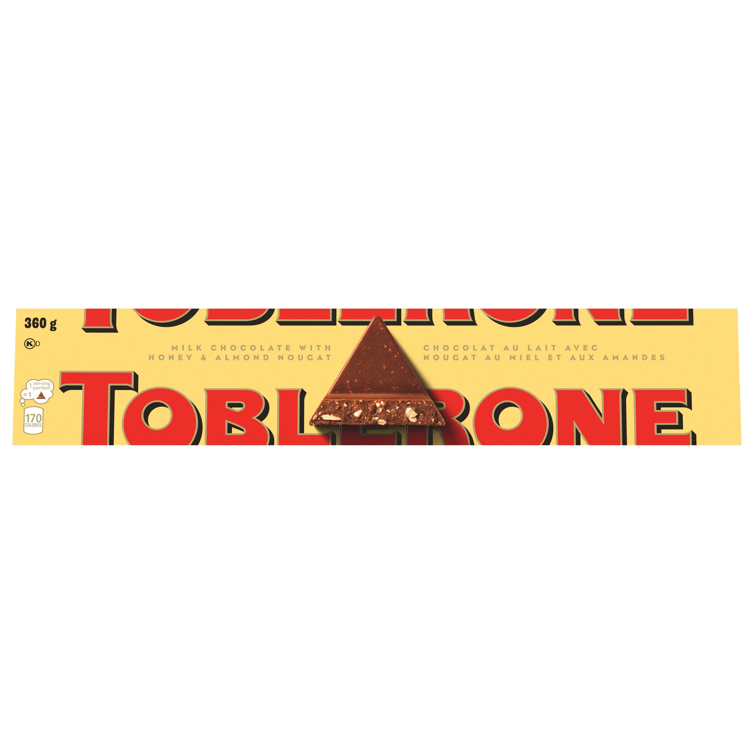 TOBLERONE Milk Chocolate with Honey and Almond Nougat Bar (360 g)