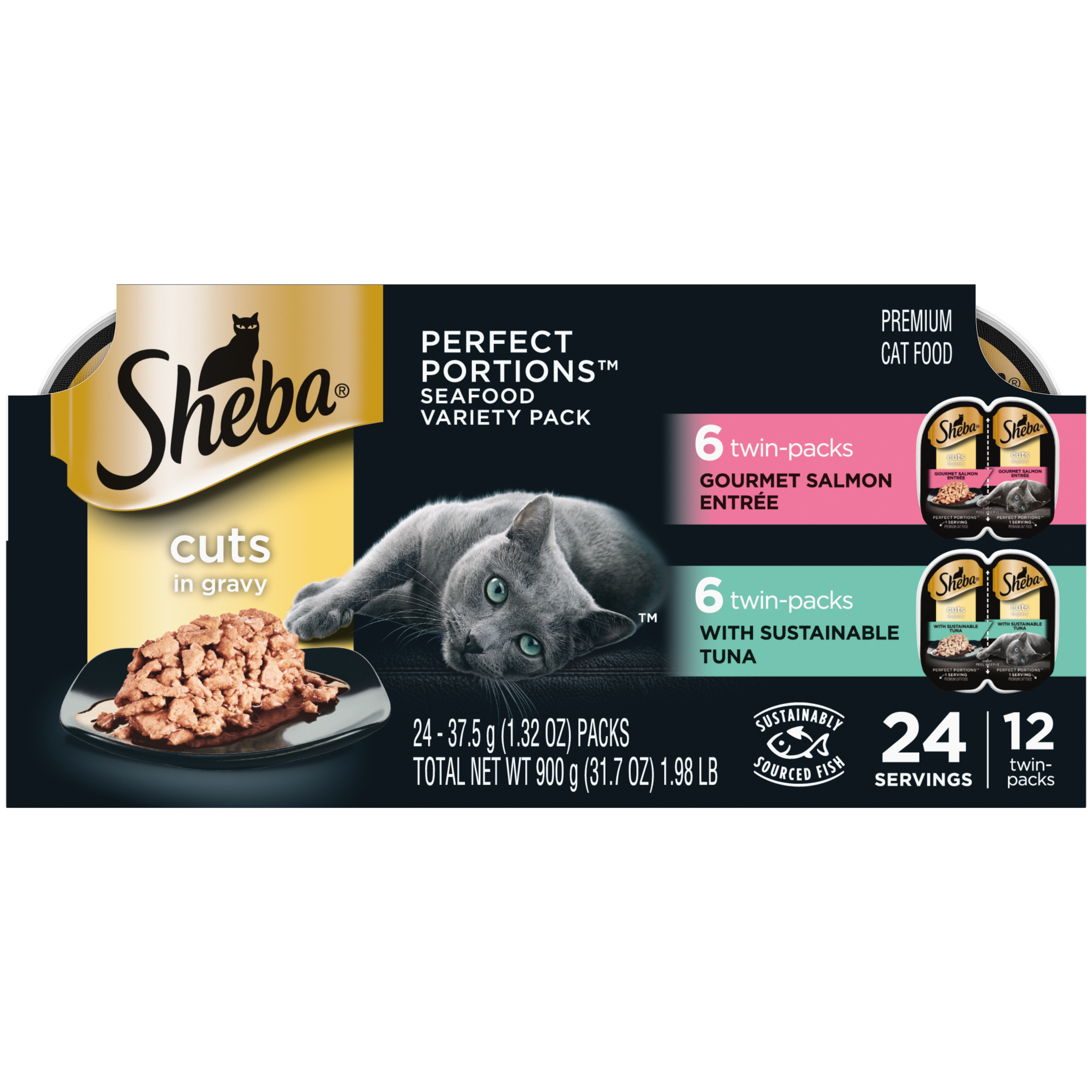 24/2.65 oz. Sheba Perfect Portions Cuts Seafood Multi Pack - Health/First Aid