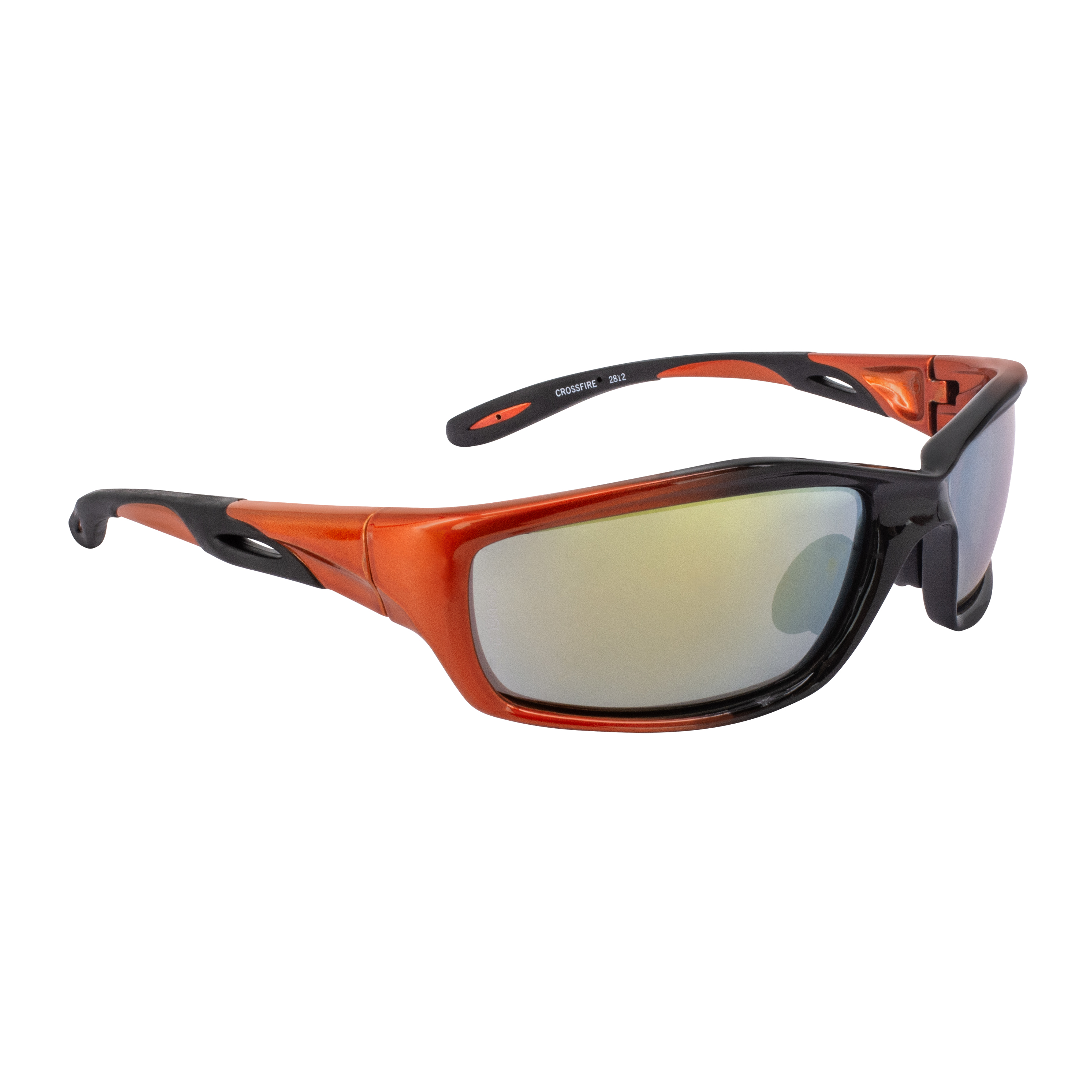 Infinity Premium Safety Eyewear - Orange/Black Frame - Gold Mirror Lens
