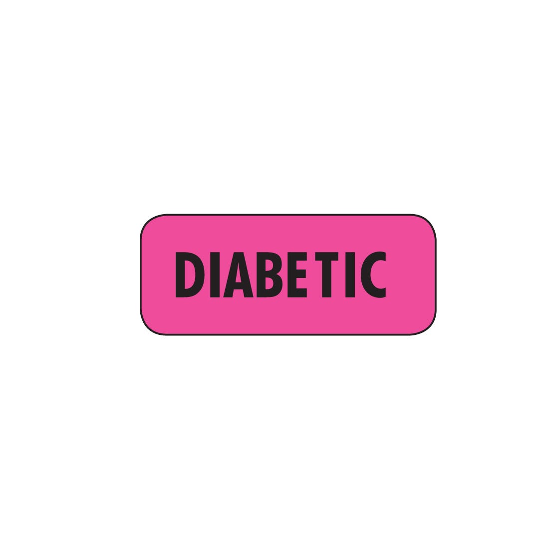 "Diabetic" Identification Labels, Fluorescent Pink- 420/Roll