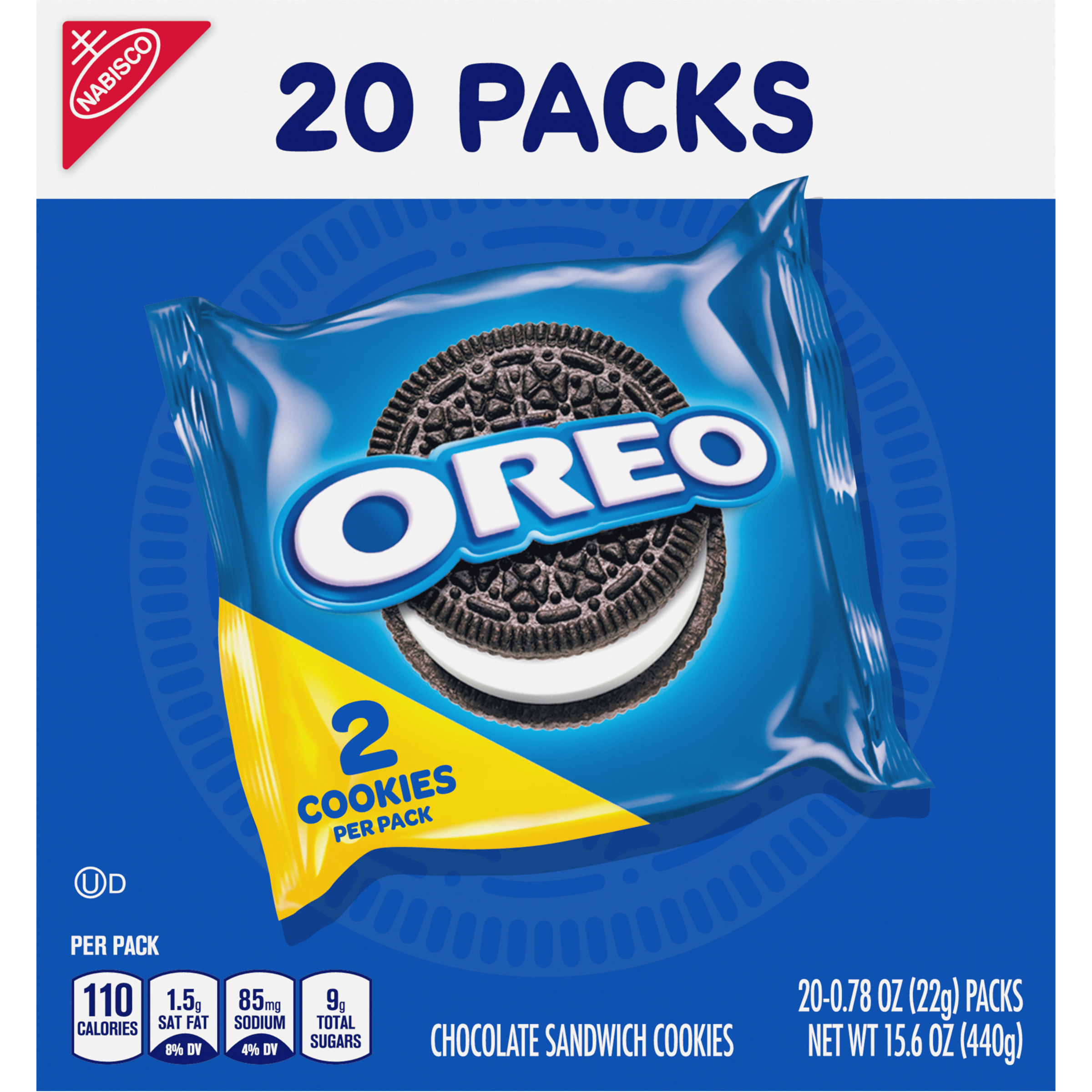 OREO Chocolate Sandwich Cookies, 20 Snack Packs (2 Cookies Per Pack)-thumbnail-1