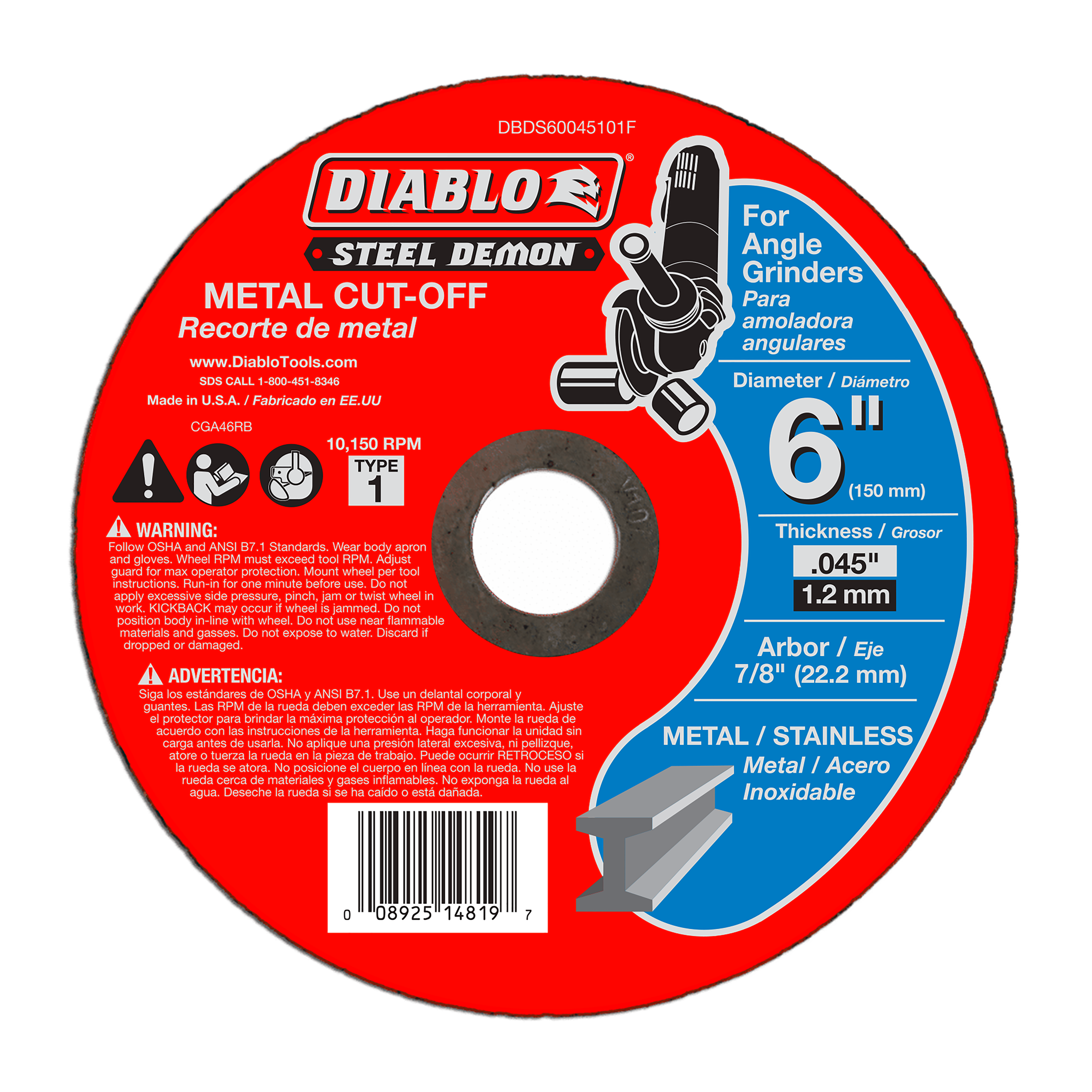 Steel Demon 6 in. Type 1 Metal Cut-Off Disc