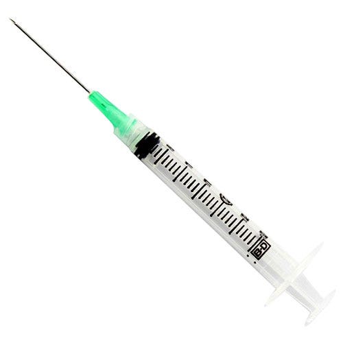3 cc BD Luer-Lok™ Syringe w/23ga x 1" BD PrecisionGlide™ Needle, Regular Wall, Regular Bevel, Sterile - 100/Box