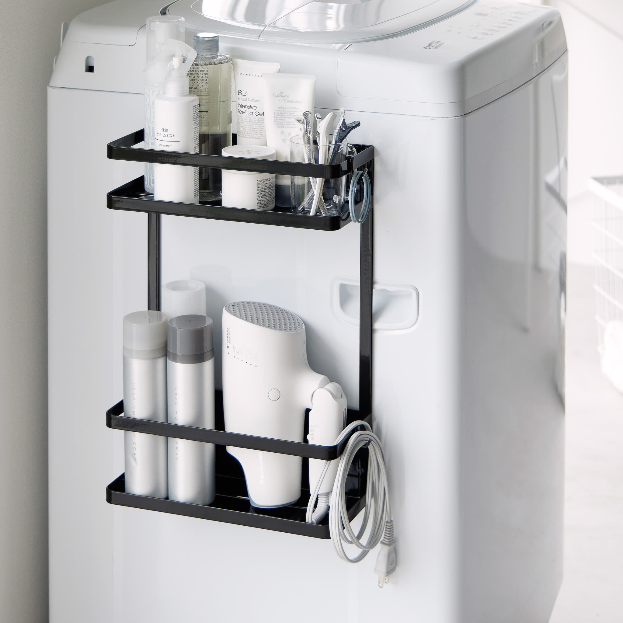 Magnetic Laundry Side Rack : Two-Level Storage
