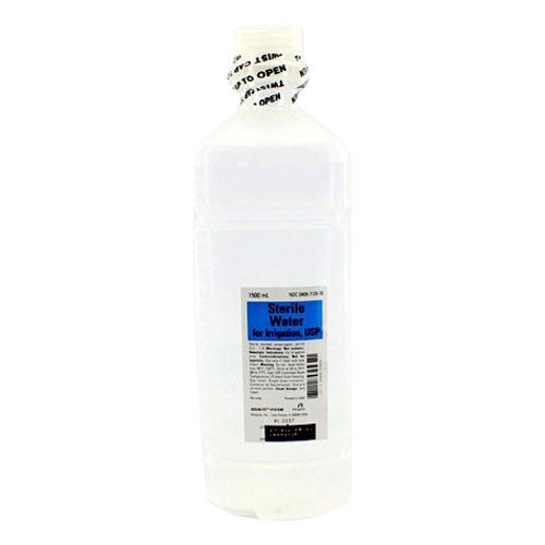 Sterile Water 1500ml Aqualite Plastic Pour Bottle for Irrigation - 9/Case