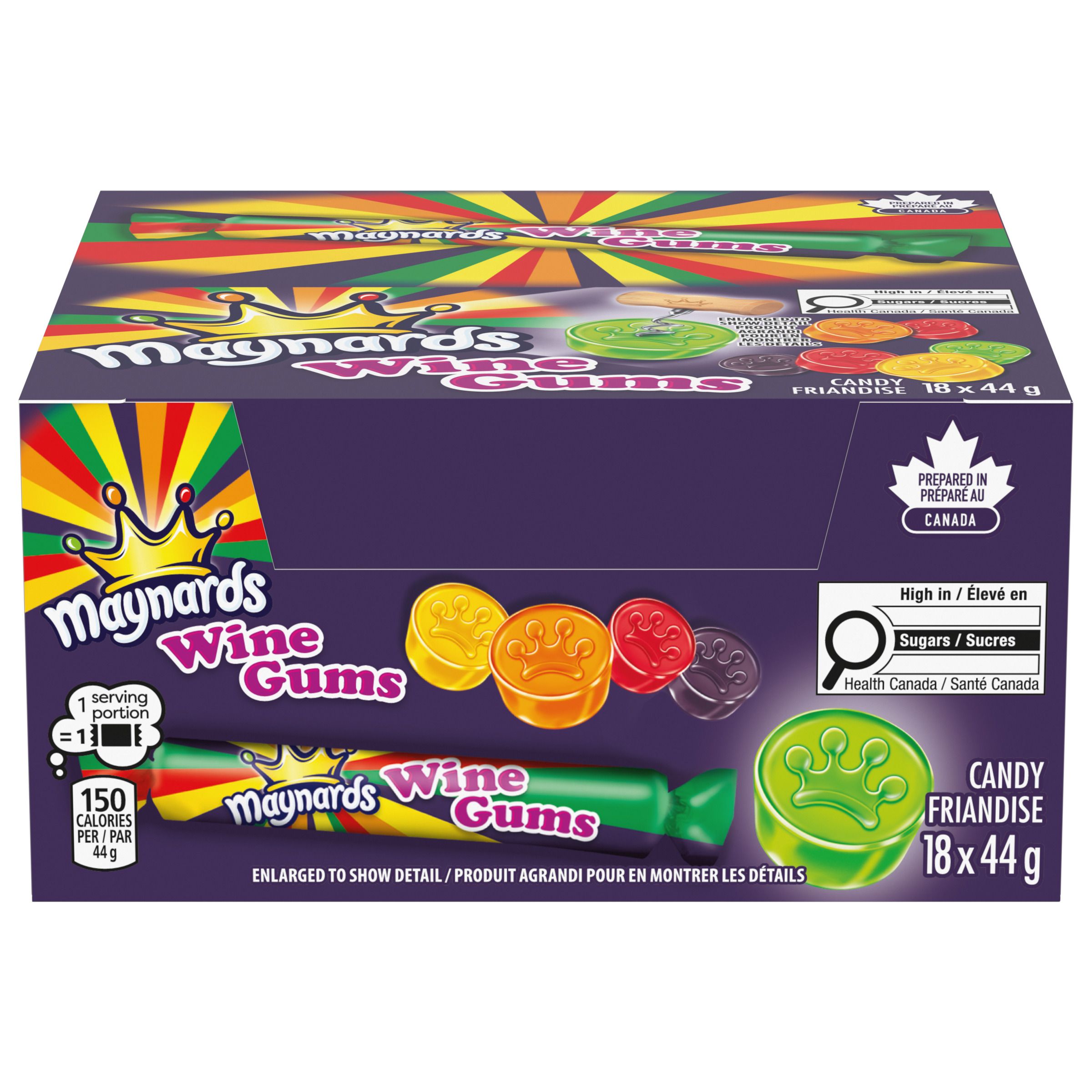 Maynards Wine Gum Rolls Candy, 44g (18 packs)-thumbnail-0