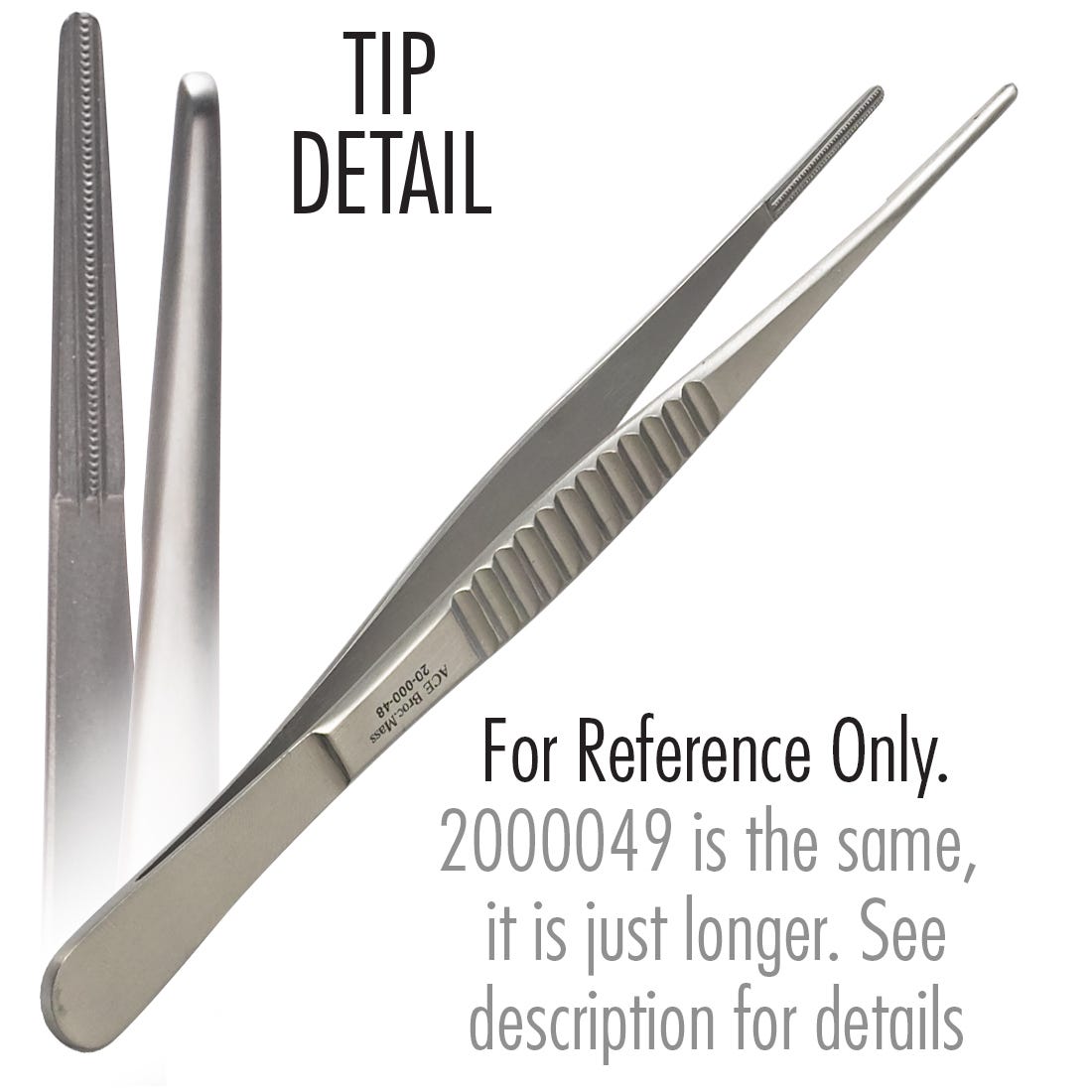 ACE DeBakey Tissue Forceps, 2mm wide tips, large