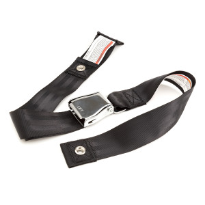 Positioning Belt with Airline-Style Buckle, Black, 2 x 48 Inches