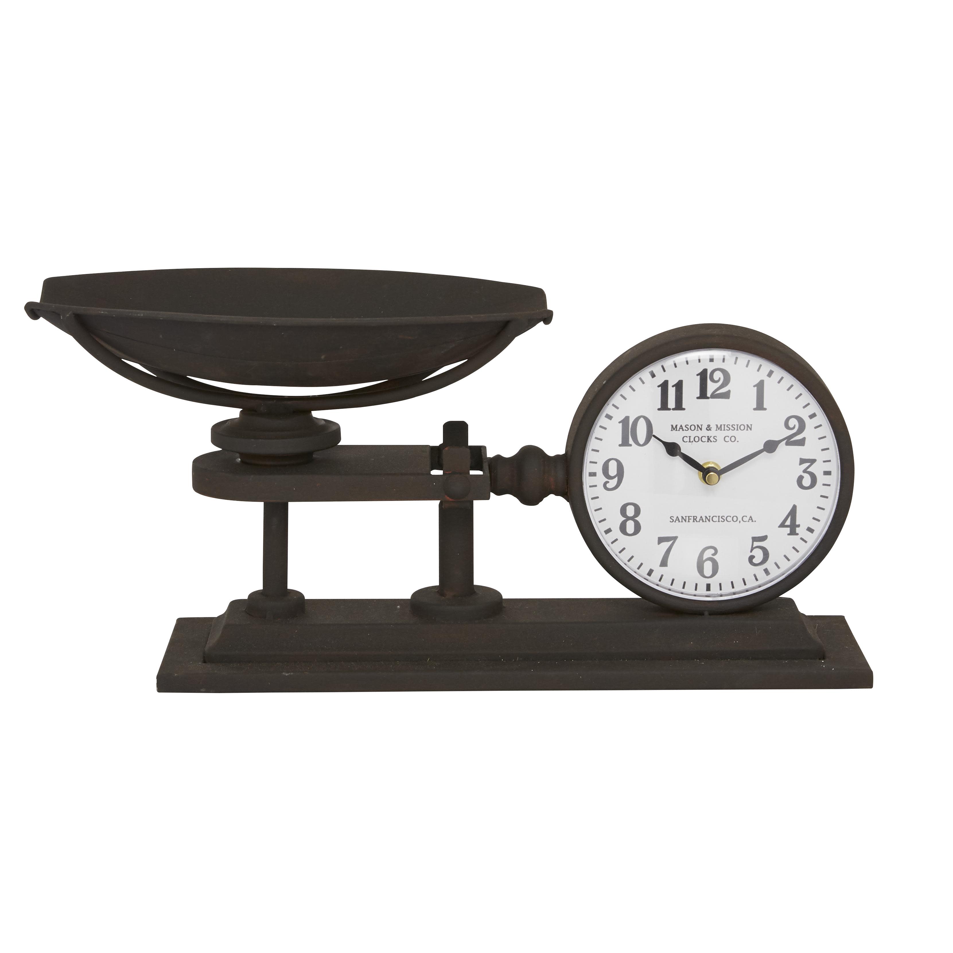 Black Metal  Clock, 18\" x 8\" x 9\" ( Total pack of 2 pieces)